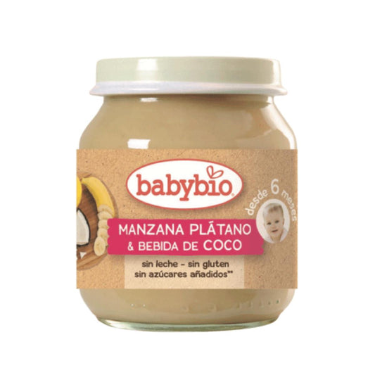 Słoiczek Jabłko, banan i napój kokosowy Babybio, 130 g, Babybio