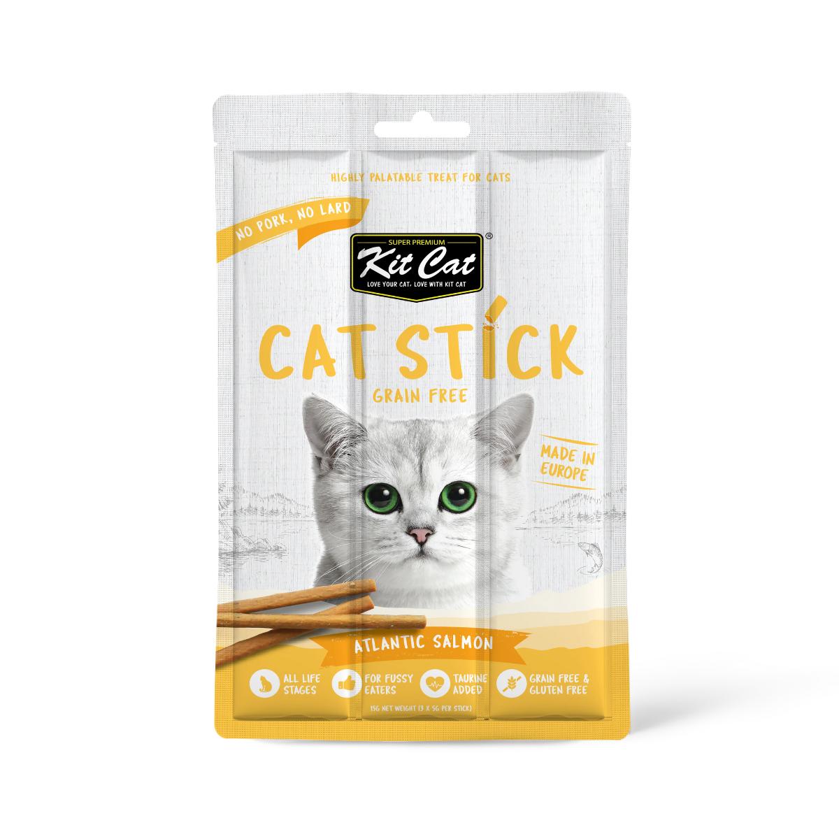 Kit Cat Cat Stick – Atlantischer Lachs 15 g Halbfeuchter Snack für Katzen