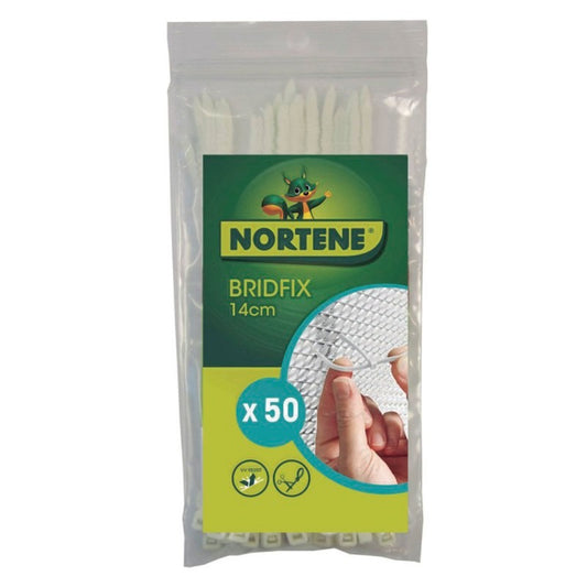 Weiße Kabelbinder Bridfix 50 Stück Nortene