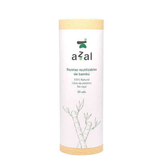 Azal-Tuch aus Bambusfasern 30 x 50. Rolle mit 20 Stück. Ungebleicht. 100 g/m².