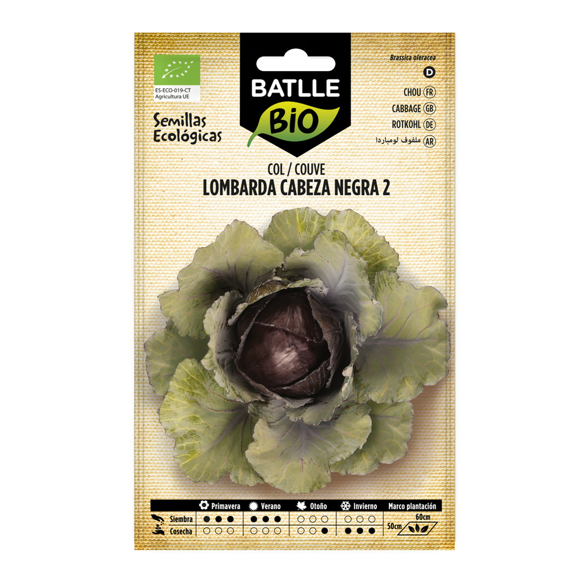 Semillas de de Col lombarda cabeza negra 2 ecológicas Batlle