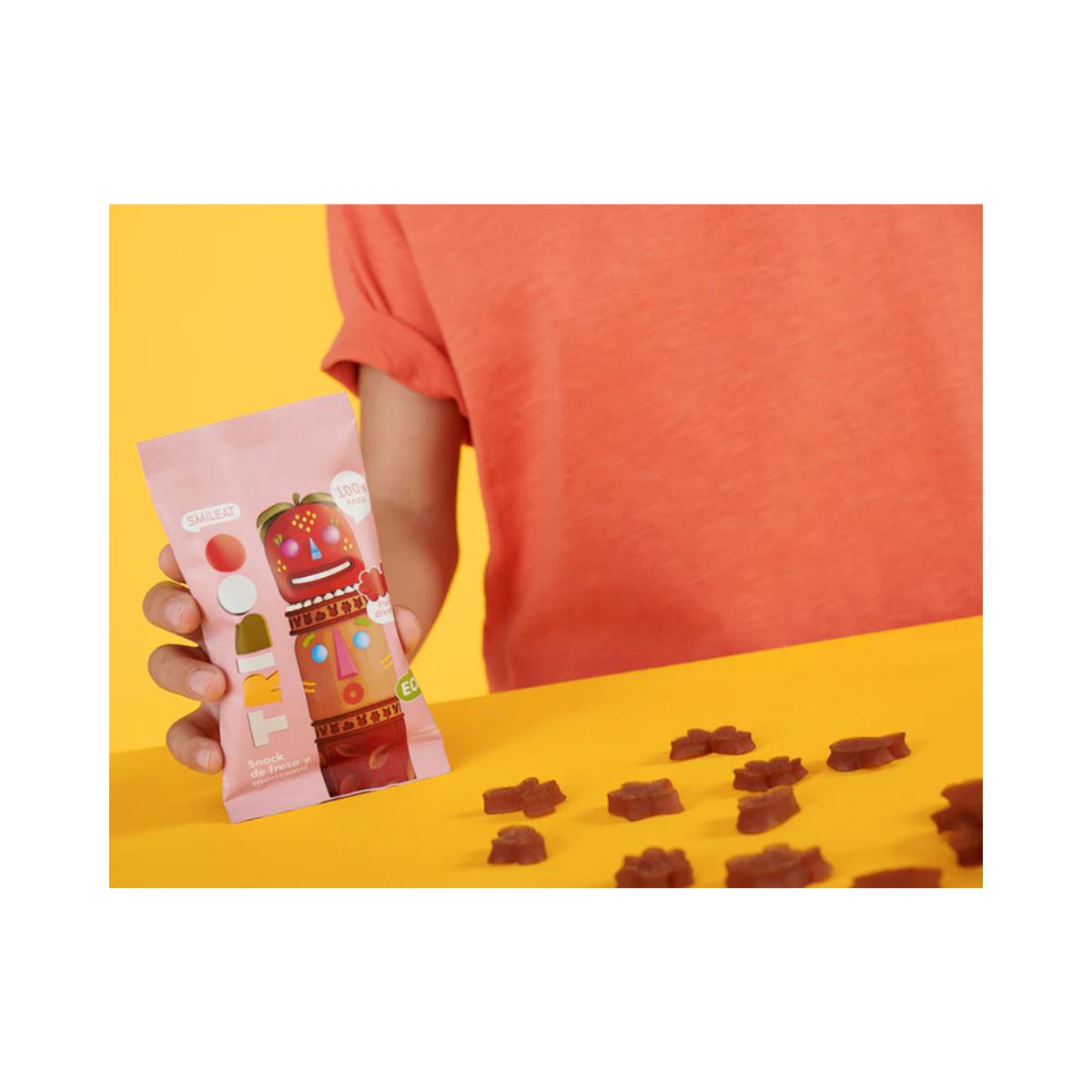 Pakket 15x ECO aardbei- en appelsnack 25 g, Triboo