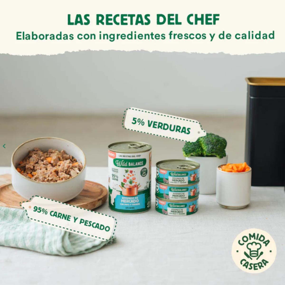 Full tin of Wild Balance Market Stew with Turkey and Beef for Cats 80 g