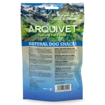 Arquivet Rolled Duck Twist Natural Dog Snack 13 cm   100 g