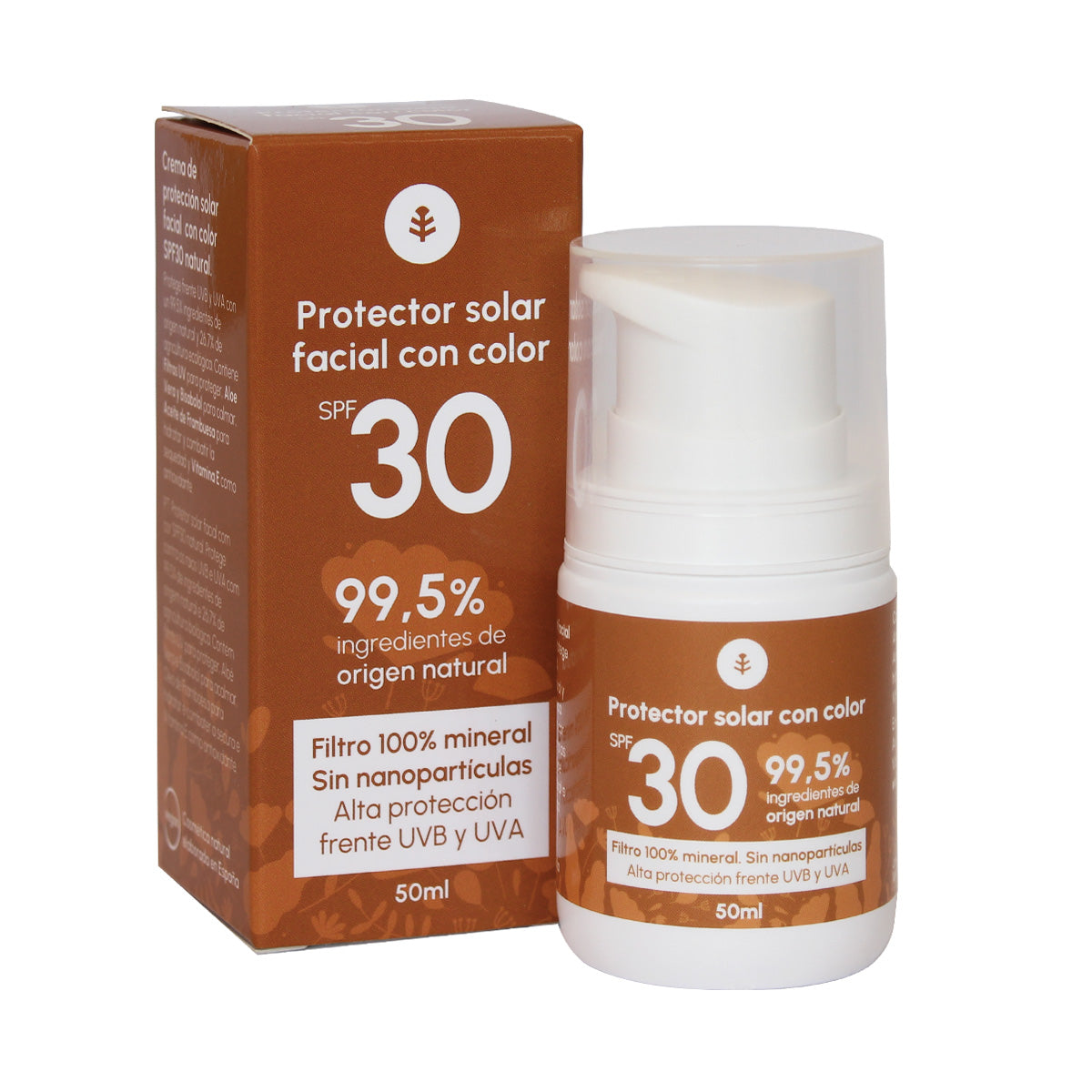 Getönte Sonnenschutzcreme für das Gesicht, 100 % mineralisch, LSF 30, Planeta Huerto, 50 ml