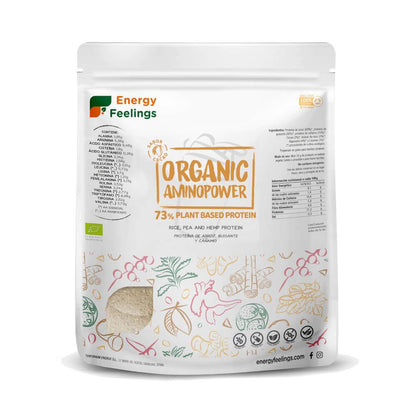 Organic aminopower proteína vegana 73% Cacao Energy Feelings 500 g