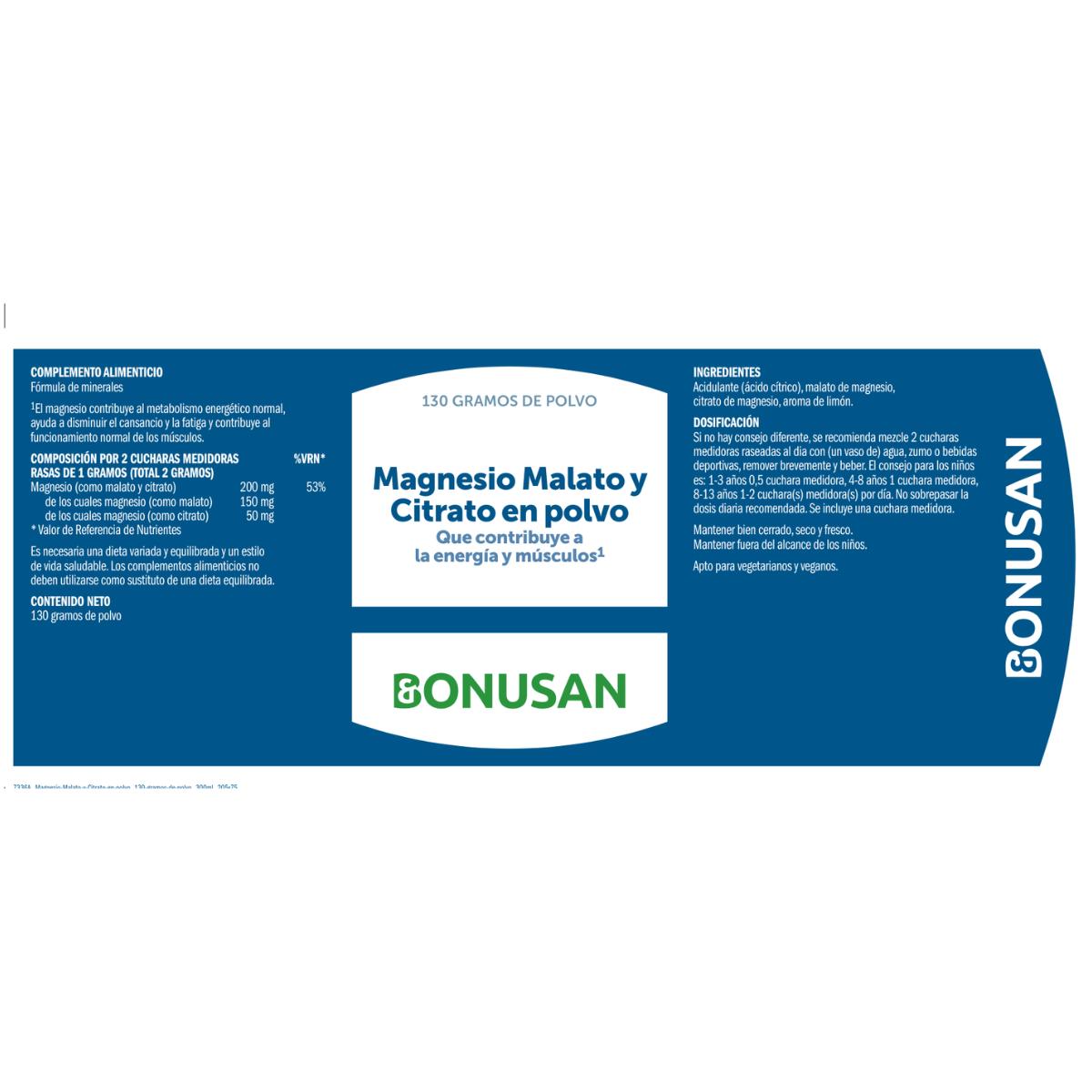 Bonusan Magnesium Malate and Citrate Powder 130 g