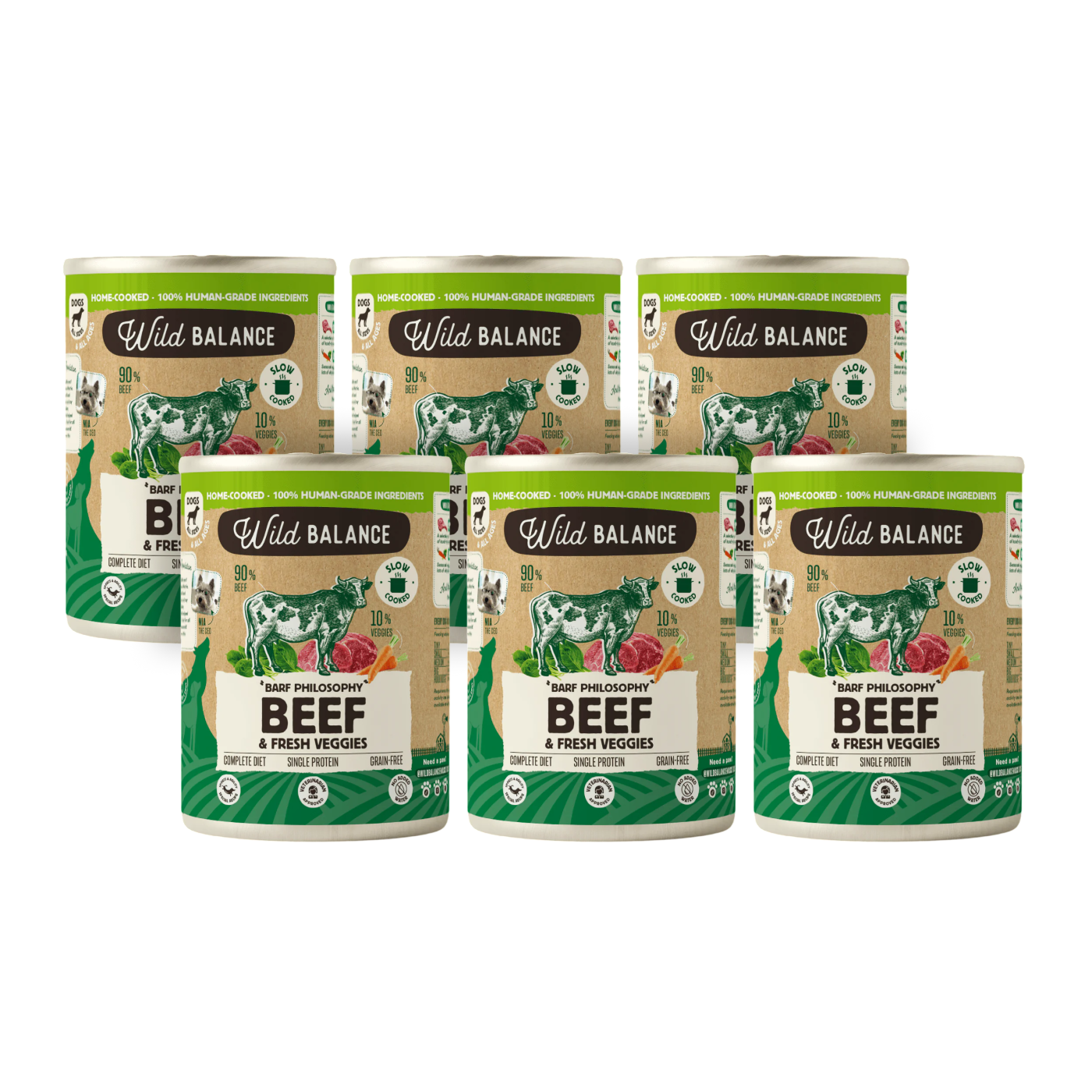 Barf-pakket kalfsvlees voor honden 6 x 400 g Wild Balance