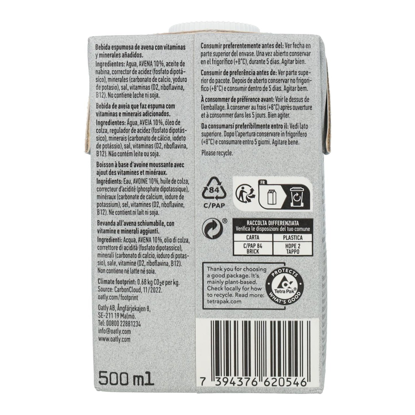 Napój Owsiany Barista Oatly 500 ml