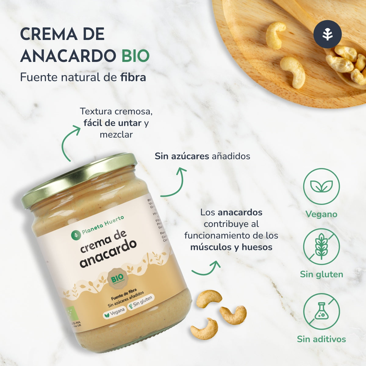 Cashewgrädde ECO Planeta Huerto 350 g