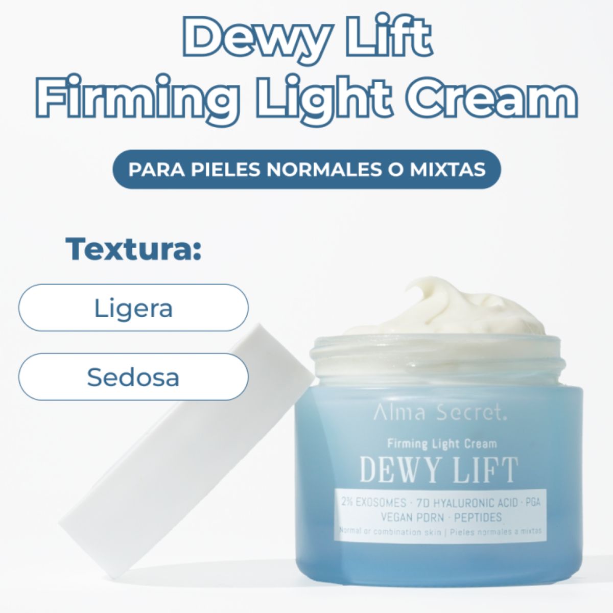 DEWY LIFT LIGHT FASTNINGSDAGSKRÄM – NORMAL/Blandad hud med 2 % exosomer 50 ml