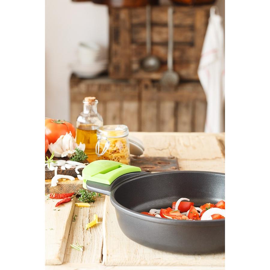 Låg kastrull ECO+ med lock i gjuten aluminium Bra Prior 36 cm