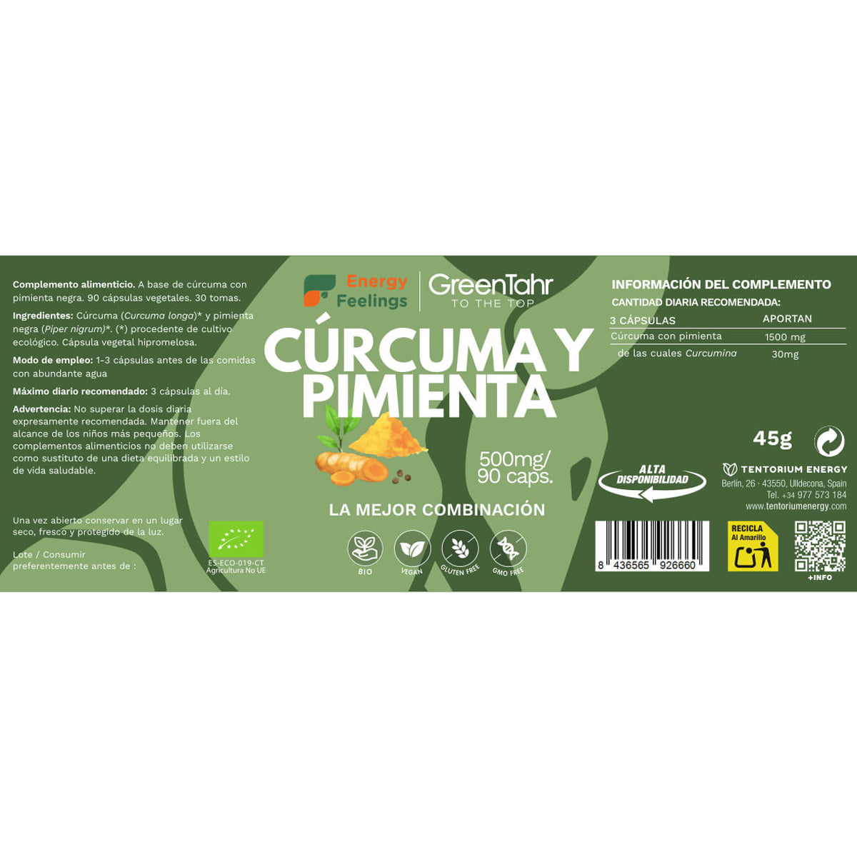 Kurkuma Peper ECO Energy Feelings 90 capsules
