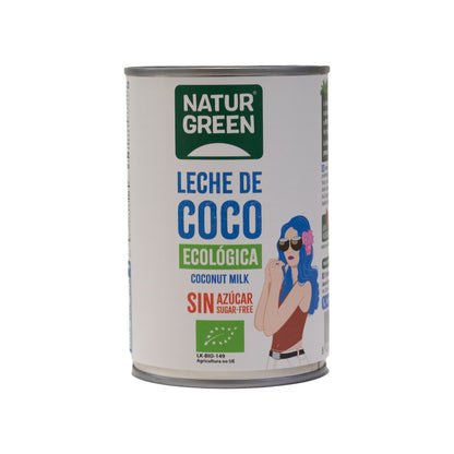 Confezione da 6 latte di cocco biologico NaturGreen 400 g