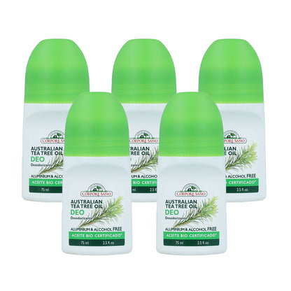 5x roll-on deodorant tea tree Corpore Sano 75 ml