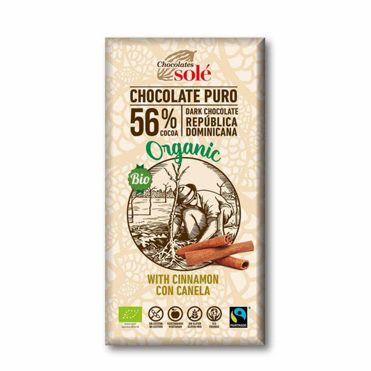 Chocolade met kaneel 56% Bio Solé 100 g