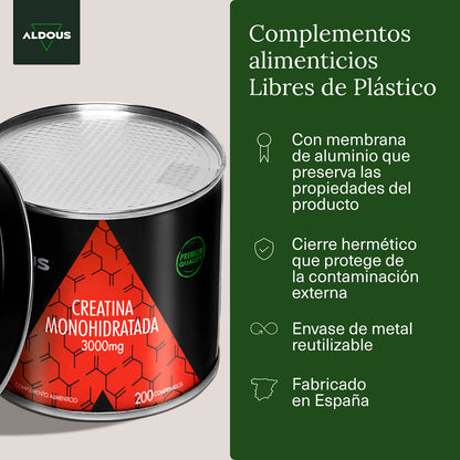 Kreatinmonohydrat Aldous 3000 mg 200 tabletter