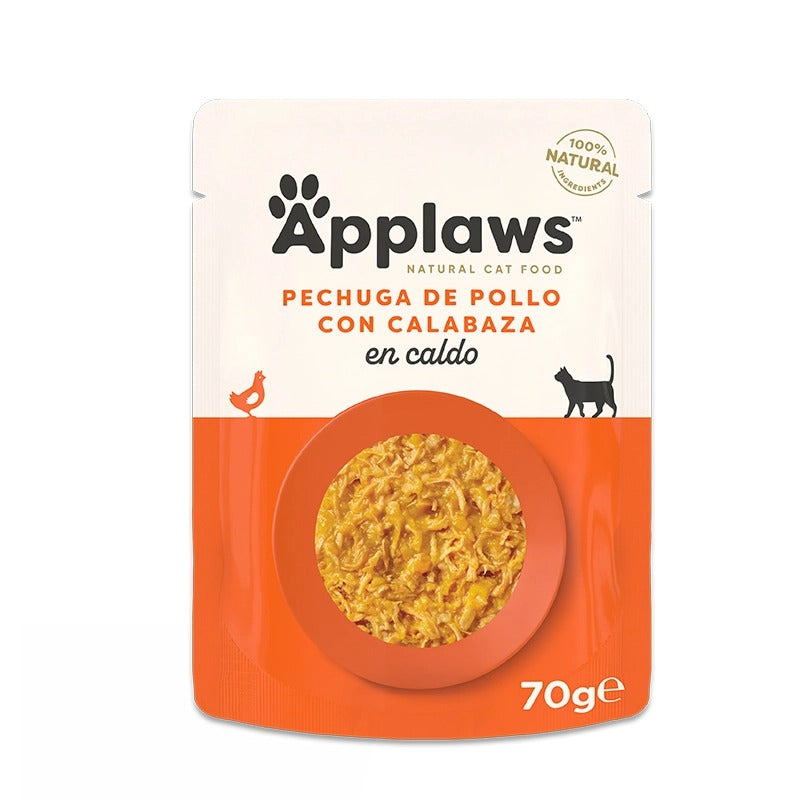 Applaws Cat Sachet 70 g Poulet et potiron nourriture humide pour chats sans céréales naturelle