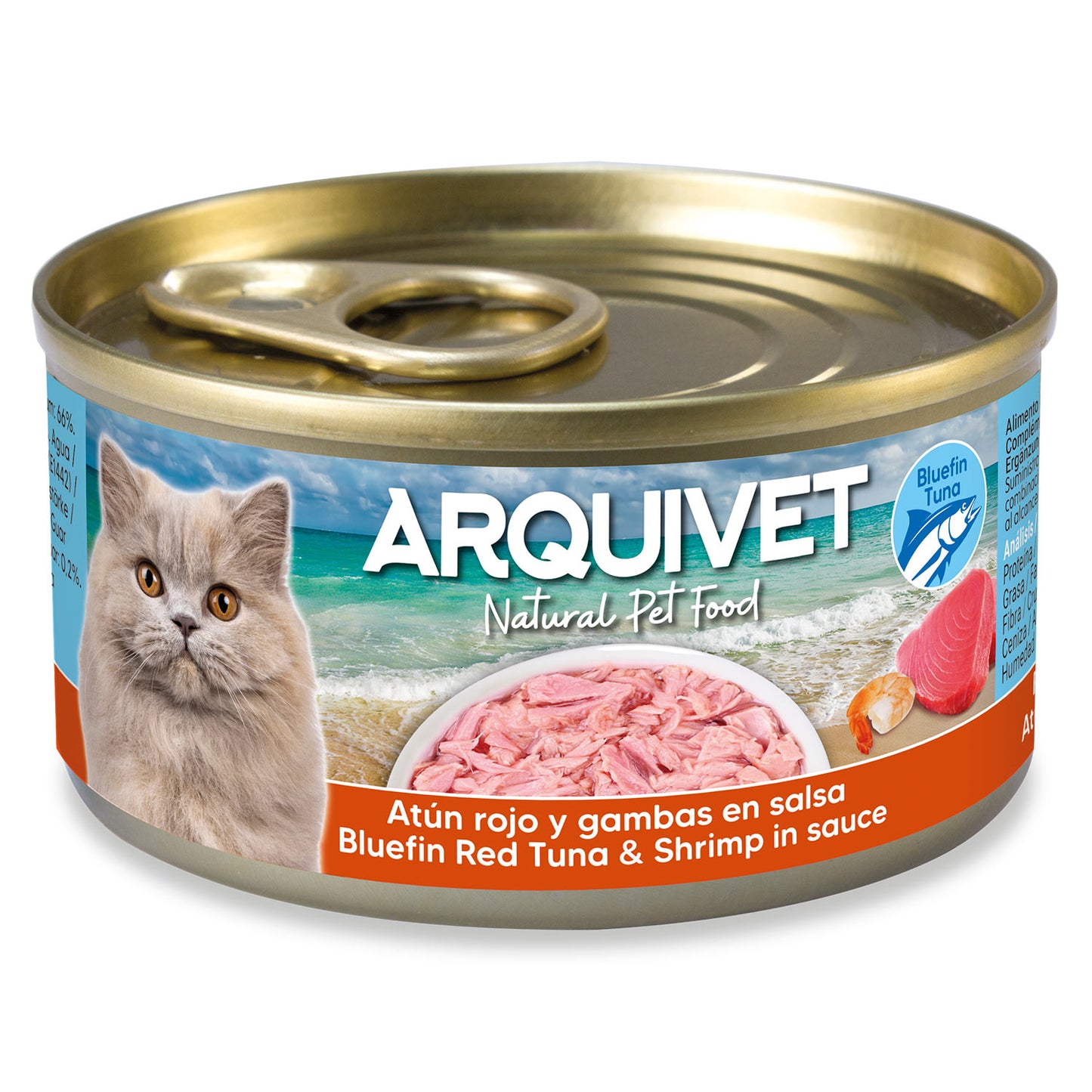 Rode tonijn en garnalen in saus Arquivet 80 g Natvoer voor katten