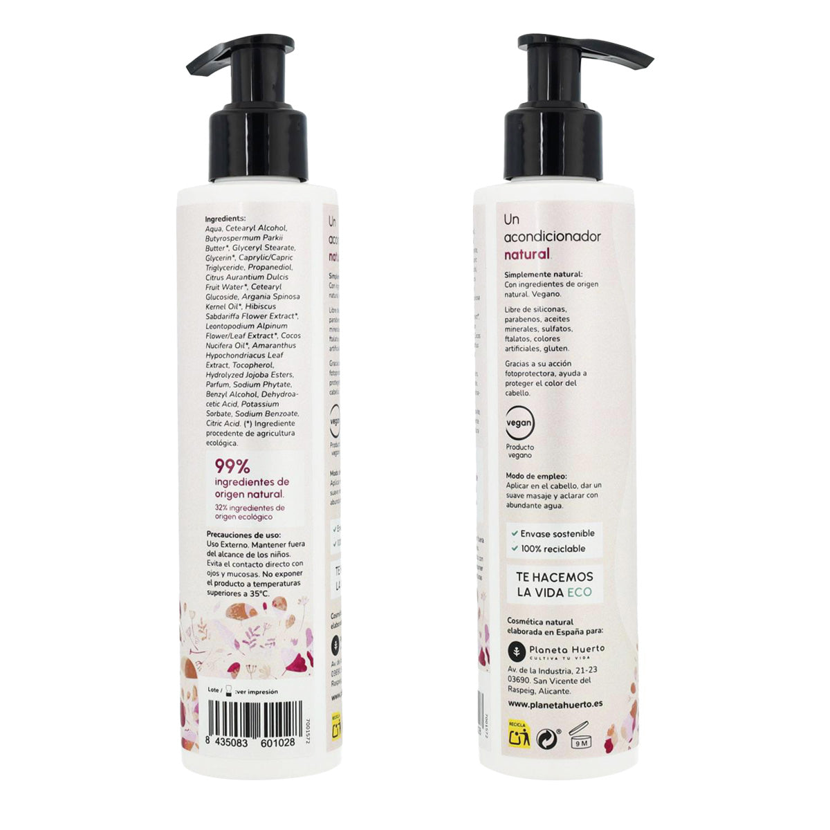 Hibiskusblomspaket: Glansförstärkande schampo 500 ml + Duschgel 500 ml + Glansåterställande balsam 200 ml Planeta Huerto