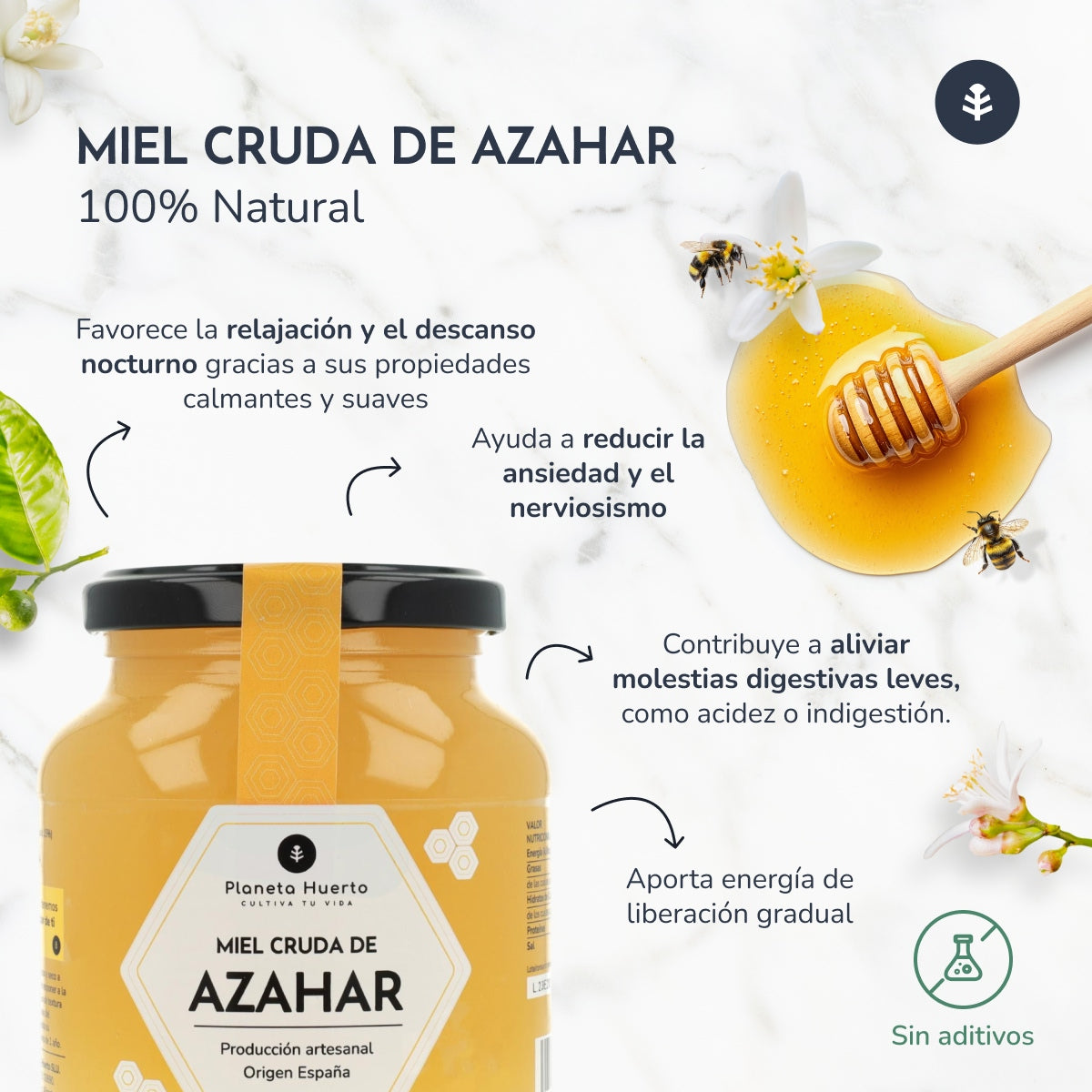 Raw Orange Blossom Honey Planeta Huerto 1 Kg