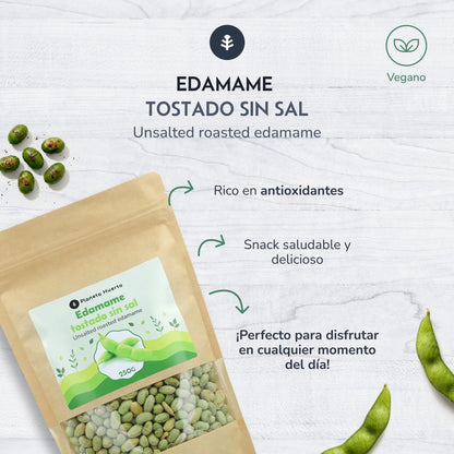 Ongezouten geroosterde groene edamame Planeta Huerto 250gr