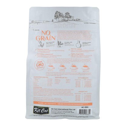 Kit Cat No Grain Cat Food - Poulet & Saumon 1 kg Nourriture naturelle pour chats