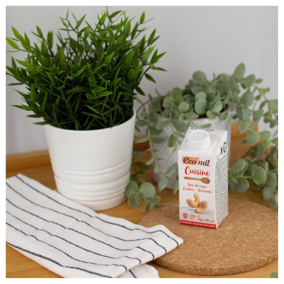 Pflanzliche Cashewcreme ohne Zucker Bio Cuisine Ecomil 200 ml