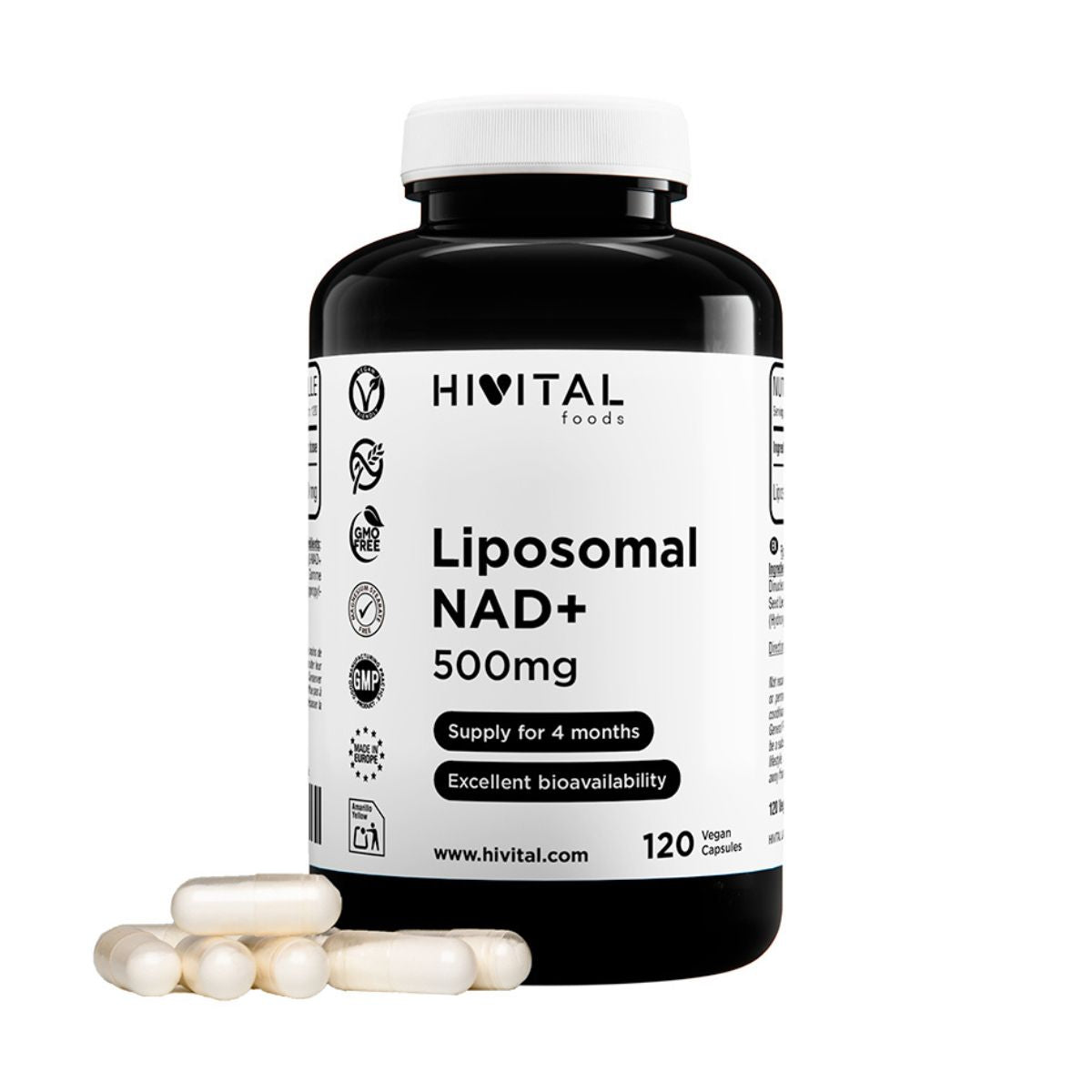 NAD+ Liposomal 500 mg Hivital 120 gélules végétaliennes