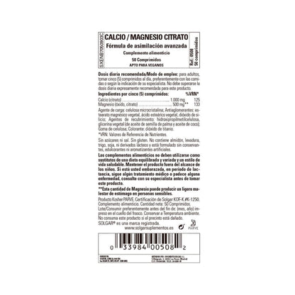 Kalcium-magnesiumcitrat Solgar 100 tabletter