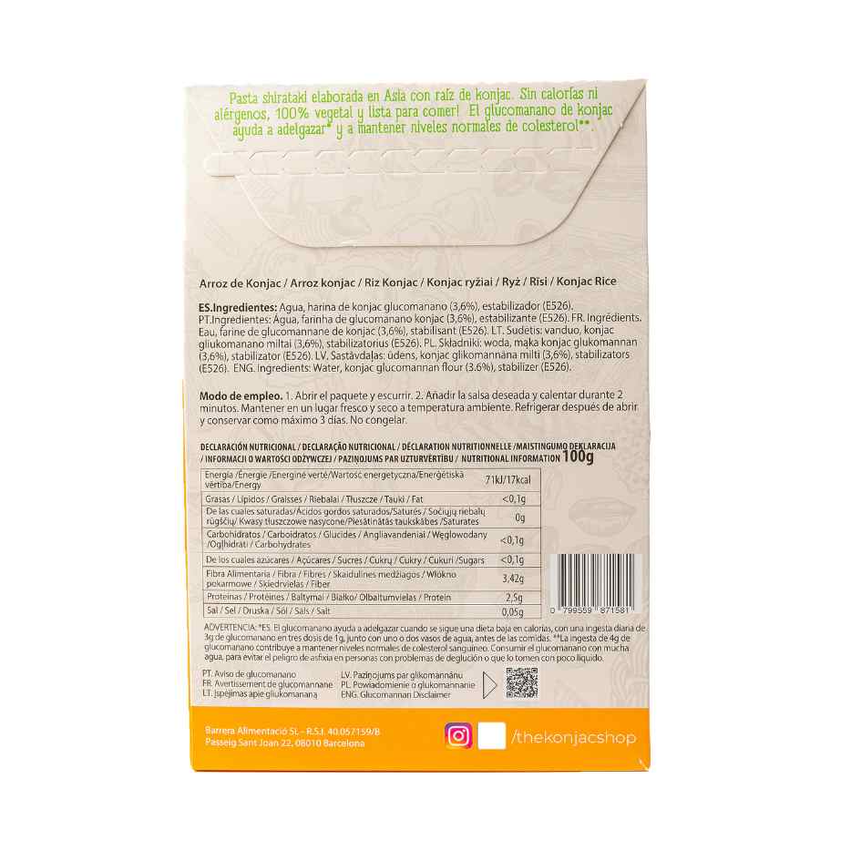 Riz de konjac La Boutique du Konjac 270 g