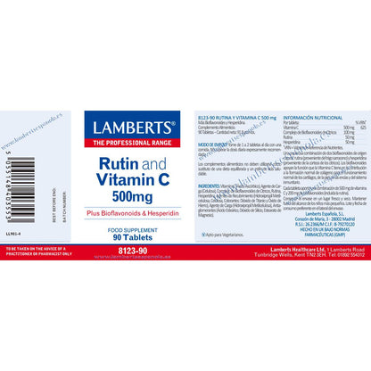 Rutin und Vitamin C 90 Tabletten, Lamberts