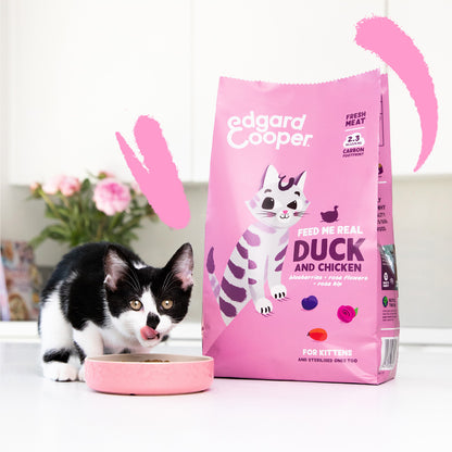 Kittenvoer met verse eend en kip Edgard & Cooper 2 kg