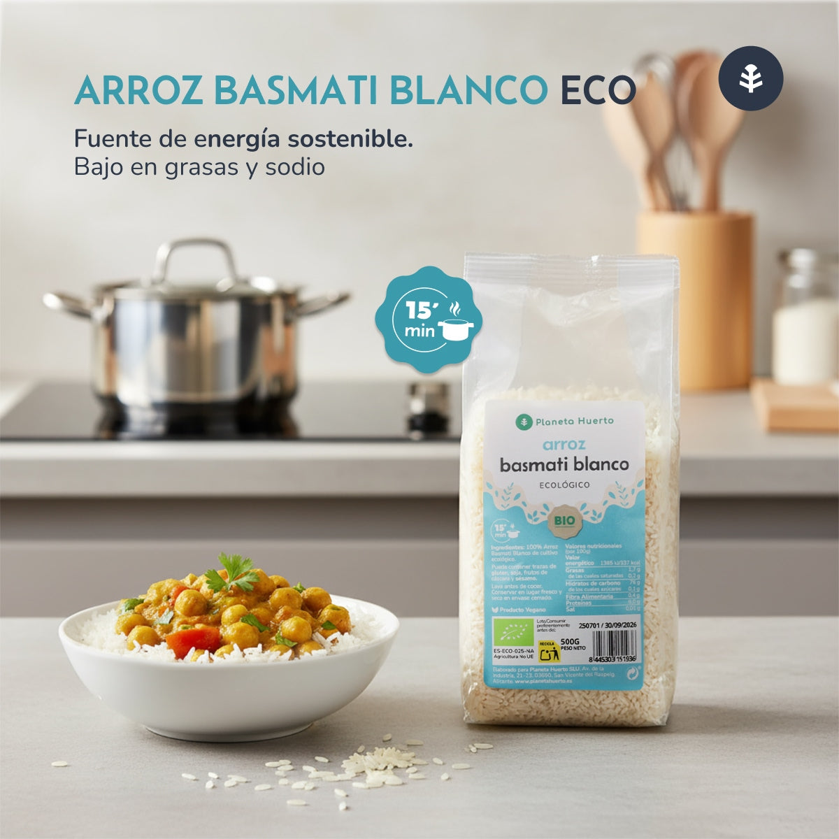 Vitt basmatiris ECO Planeta Huerto 2,5 kg