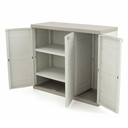 Halve kast met 3 deuren 105 cm Titanium Plastiken Beige (gereviseerd)