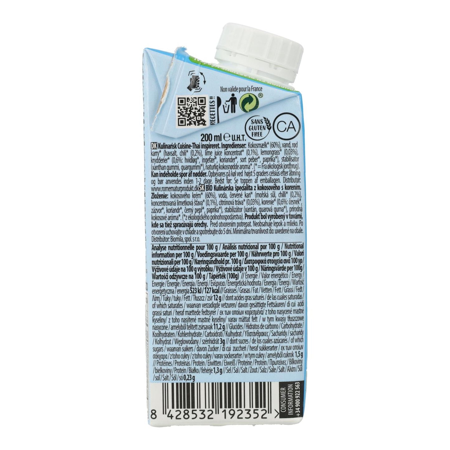 Ekologisk vegetabilisk grädde Cuisine Coco Thai Ecomil, 200 ml