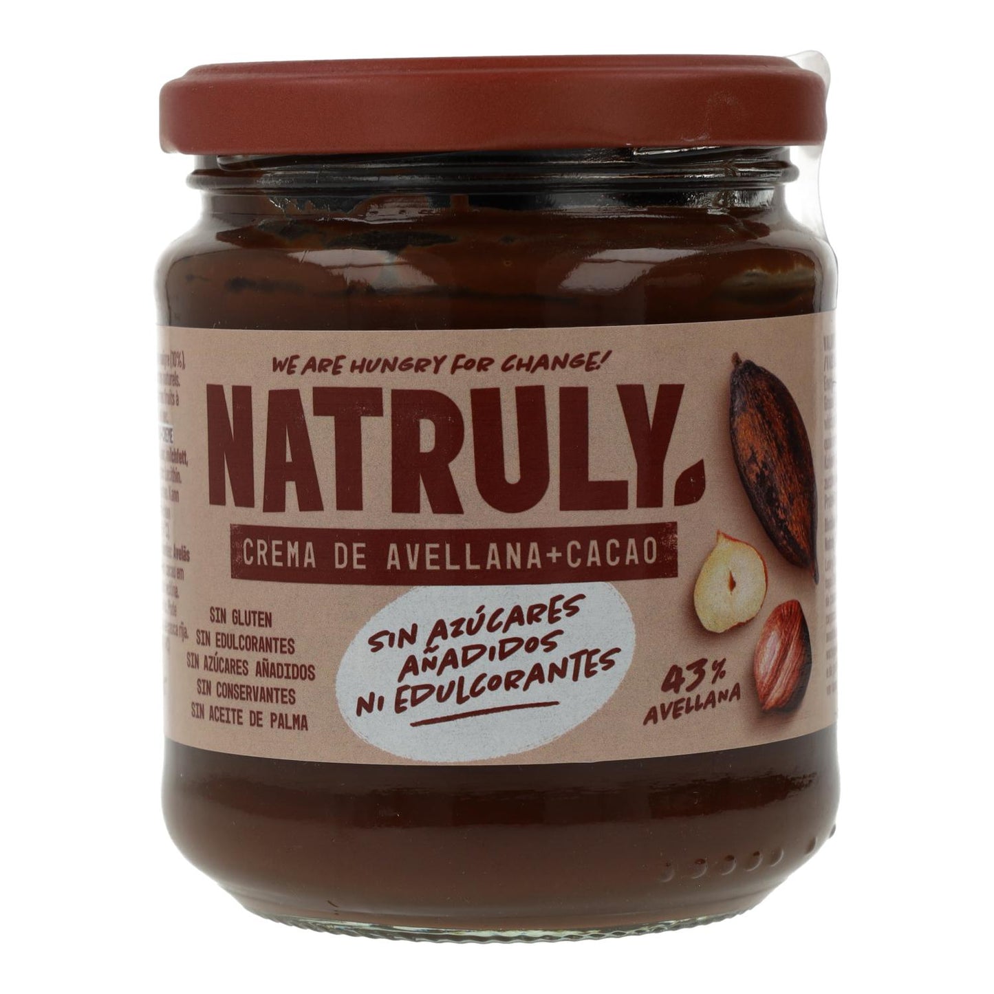 Pakket van 6 Natruly cacao- en hazelnootpasta 285 g