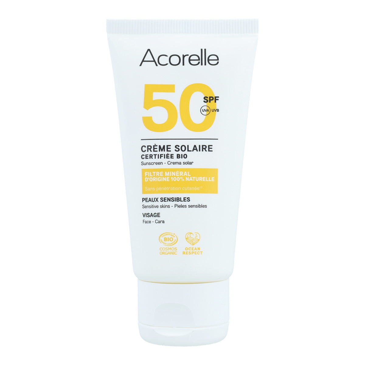 Ansikts solkräm SPF 50 Acorelle 50 ml