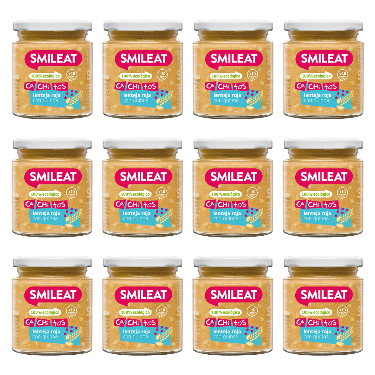 Pakket 12x potjes linzen met quinoa, biologisch CA CHI TOS Smileat 230 g