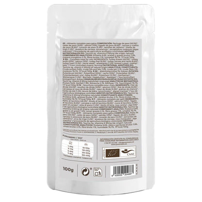 Cibo umido Barf per gatti Michi mimos BIO (tacchino e salmone) Puromenu 100 g