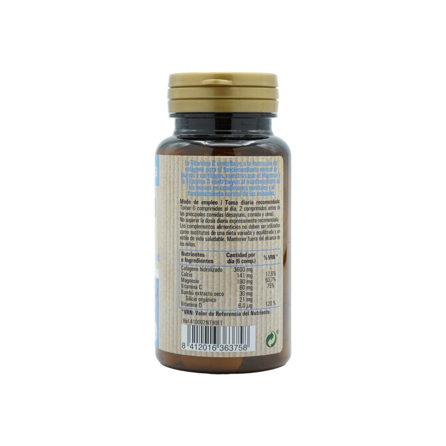 Hydrolysed collagen with magnesium + organic silicon + calcium + vitamins C and D, 90 tablets. NaturTierra