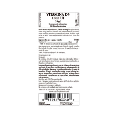 Vitamin D3 1000 IE, 100 Kapseln à 25 μg