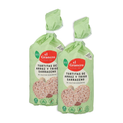 Zestaw 2x Placki ryżowe z kaszą gryczaną El Granero, 100 g