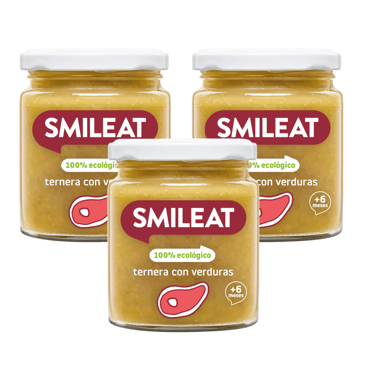 AKTION 3x Gläschen BIO Rindfleisch und Gemüse +6 Monate Smileat 230 g