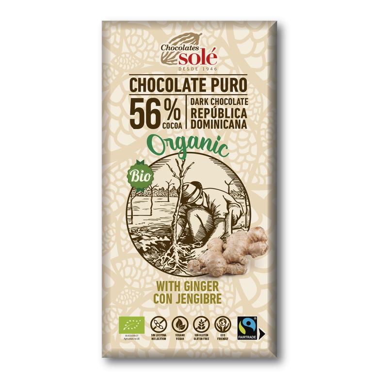 Cioccolato fondente con zenzero Bio Solé 100 g