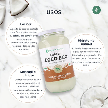 2er-Pack Bio-Kokosöl Planeta Huerto 860 ml
