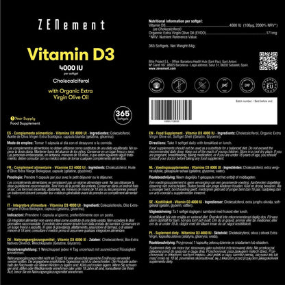 Vitamine D3 4000 IE Zenement, 365 tabletten