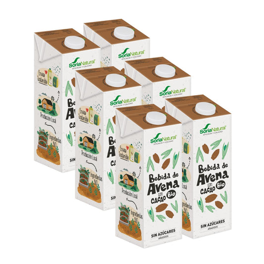 Pack 6 x Bebida de Avena con Cacao BIO Soria Natural  1 L