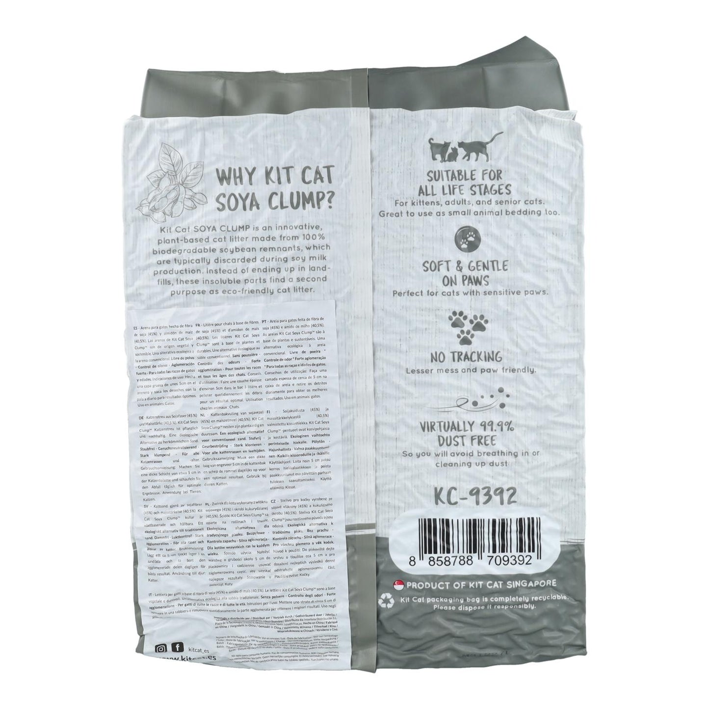 Kit Cat Arena Eco SoyaClump - Charcoal 7 L Kattströ