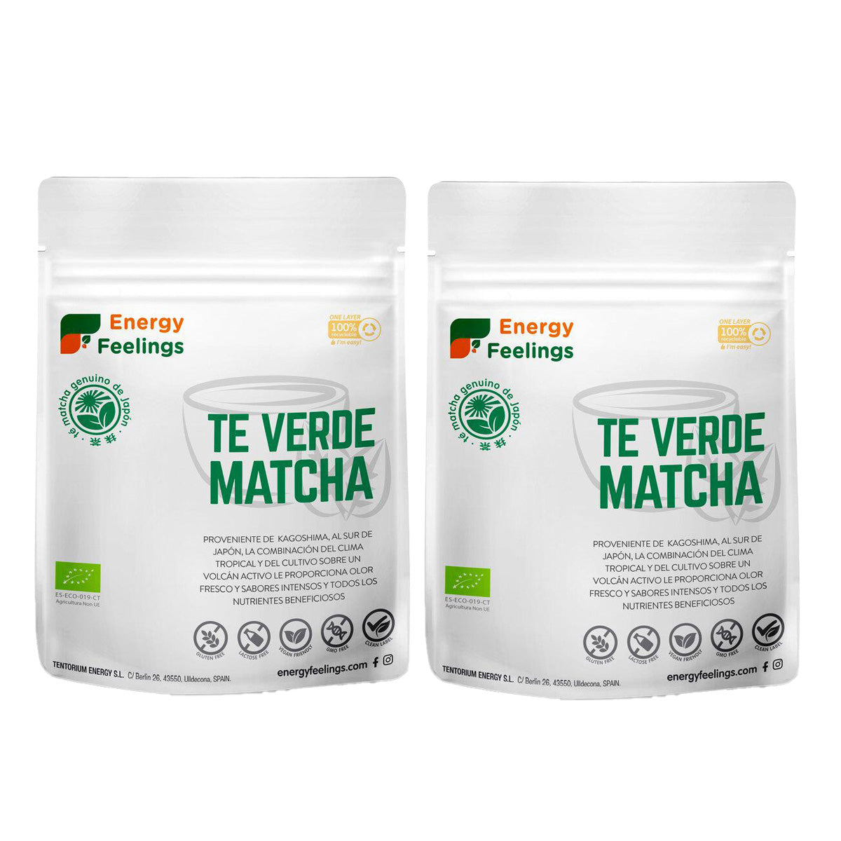 Pakket van 2x Matcha ECO Energy Feelings groene thee